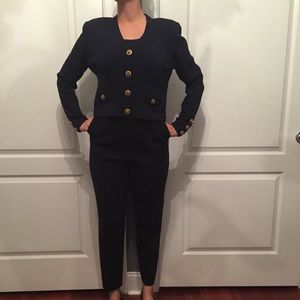 St. John Collection navy pant suit